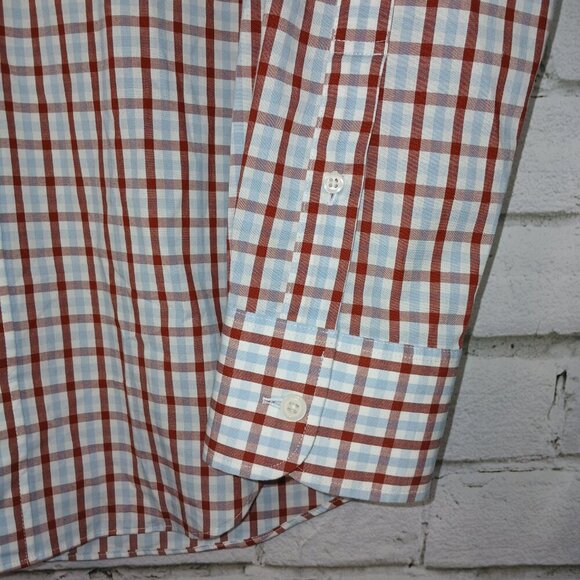 J. CREW FLEX FIT WRINKLE FREE LONG SLEEVE BUTTON DOWN MENS PLAID SHIRT MEDIUM - Picture 6 of 7